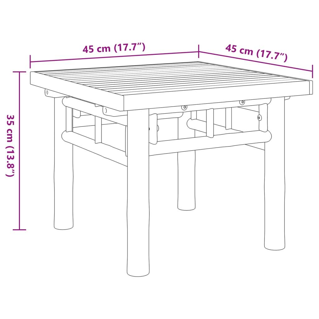 Stolik kawowy 45x45x35 cm z praktyczną półką bambusowy do salonu lub na balkon nr. 8