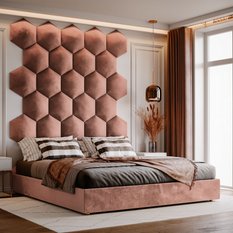 Panele tapicerowane  35x40 cm hexagon magic velvet brudny róż - Miniaturka zdjęcia nr 4