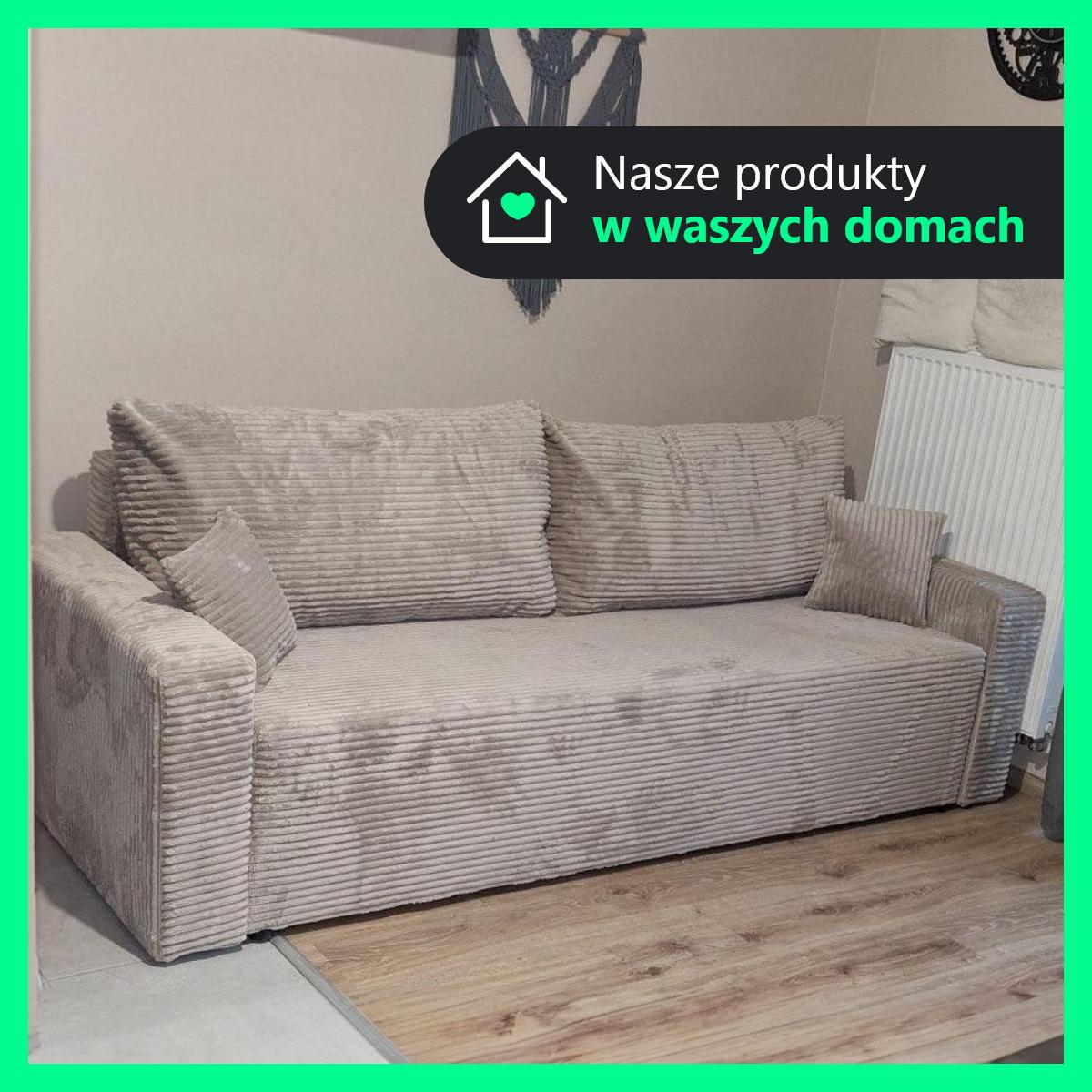 Kanapa SONNIE 225x90x90cm beżowa rozkładana z funkcją spania, wodoodporna tkanina, do salonu nr. 2