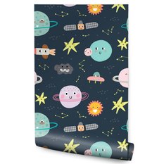 Tapeta Dziecięca KOSMOS Planety Gwiazdki Rakiety 53x1000 - Miniaturka zdjęcia nr 1