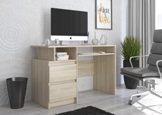 Biurko MODERN 114x50 cm sonoma z szafką z półką i szufladami do biura  - Miniaturka zdjęcia nr 2