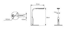 Lampka biurkowa K-BL1072 MIDA 31x36x18.5 cm do biura lub pokoju biały - Miniaturka zdjęcia nr 2