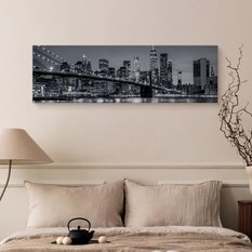 Obraz Panoramiczny NOWY YORK Nocą Brooklyn Bridge Miasto 145x45cm - Miniaturka zdjęcia nr 6