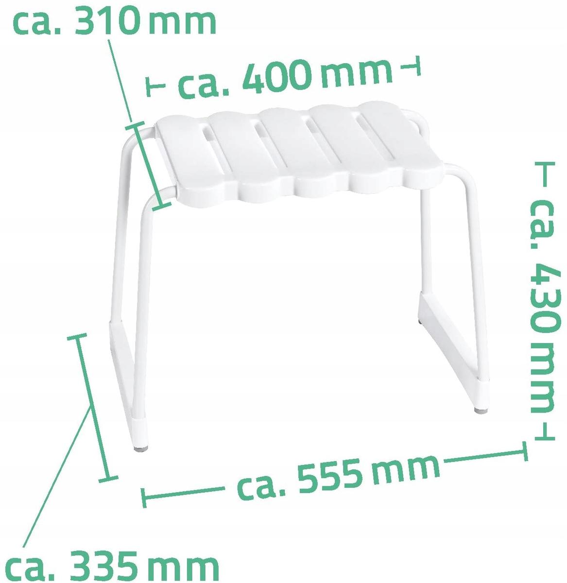 RIDDER taboret do łazienki z aluminium, biały nr. 4