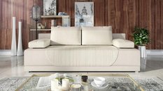 Kanapa Cleo 82x201x92 cm z pojemnikiem na pościel do sypialni Poso + Paros kremowo-beżowy - Miniaturka zdjęcia nr 5