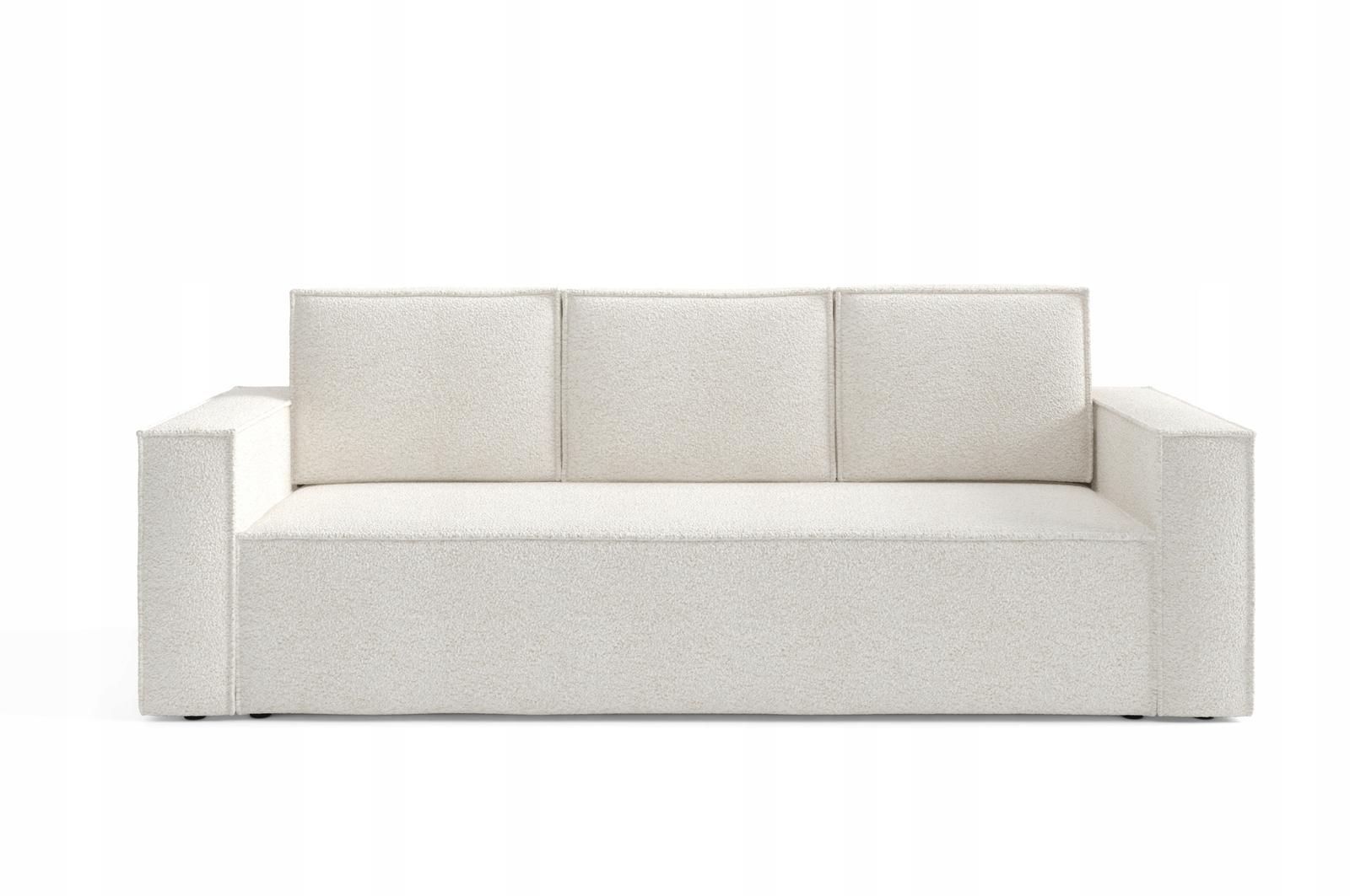 Kanapa CORDA 248x96x93 cm sofa z funkcją spania automat i pojemnik BOUCLE biała do salonu nr. 4