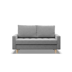 Sofa Elma 152x88x92 cm 2-osobowa skandynawska rozkładana z pojemnikiem na nóżkach do salonu kanapa jasna szara - Miniaturka zdjęcia nr 3