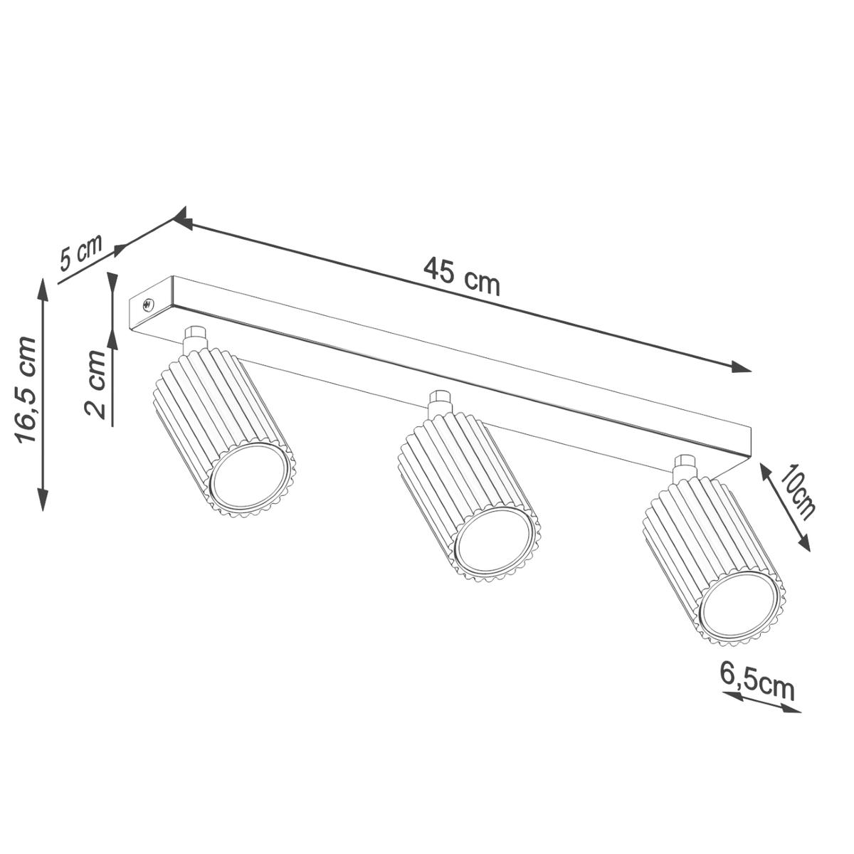 Plafon Karbon 16.5x6.5x45cm do sypialni salonu ochra czerwona nr. 9