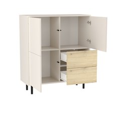 Komoda wysoka LOLA 100x40x115 cm z szufladami do sypialni salonu dąb artisan kaszmir - Miniaturka zdjęcia nr 4