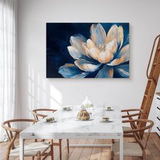 Obraz Na Płótnie Kwiaty Niebieskie Tło 40x30 Ozdoba Salonu - Miniaturka zdjęcia nr 6
