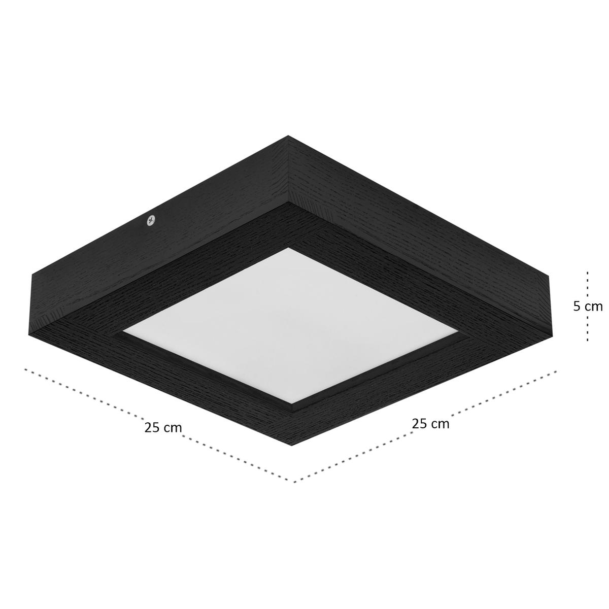 Panel LED  60 x 12 x 25 cm plafon z drewna czarny 24W 4000K do salonu nr. 4