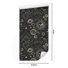 Tapeta W Rolce KSIĘŻYCE Planety Fale Szkic Boho  - Miniaturka zdjęcia nr 2