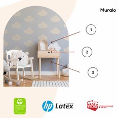 NAKLEJKA NA ŚCIANĘ DO POKOJU DZIECKA 120x60 BEŻOWE CHMURKI - Miniaturka zdjęcia nr 7