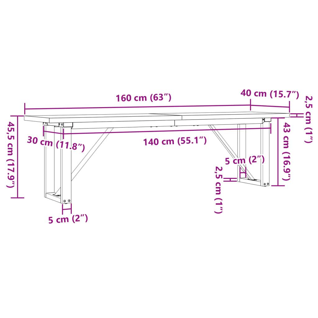 Stolik kawowy 160x40x45,5 cm z czworokątnymi nogami lite drewno sosnowe do salonu nr. 10