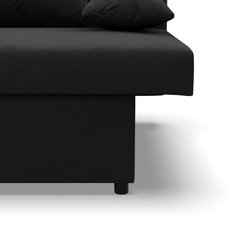 Kanapa 3-osobowa NOLA 191x92x91 cm sofa rozkładana z pojemnikiem sprężyna bonell do pokoju do salonu czarna - Miniaturka zdjęcia nr 6