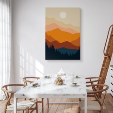 Obraz Do Sypialni Zachód Słońca Góry Krajobraz Las Styl Boho 80x120cm - Miniaturka zdjęcia nr 4