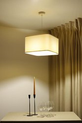 Lampa wisząca Kwadro 40cm biała do salonu - Miniaturka zdjęcia nr 6