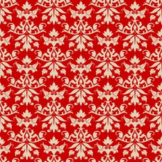 Tapeta Ścienna Beżowe ORNAMENTY Na Czerwonym Tle  - Miniaturka zdjęcia nr 3