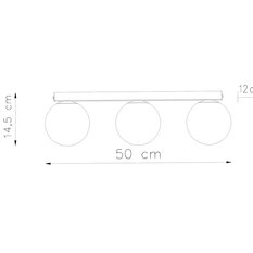 Plafon YOLI 3 czarny 14.5x12x50cm G9 nowoczesna lampa do salonu - Miniaturka zdjęcia nr 4