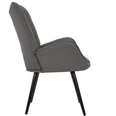 Fotel VIA tapicerowany wypoczynkowy 69x63x89 cm do salonu biura nogi czarne, ciemnoszary  - Miniaturka zdjęcia nr 4