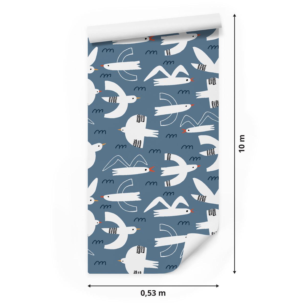 Tapeta ptaki w stylu skandynawskim pokój dziecięcy  nr. 2