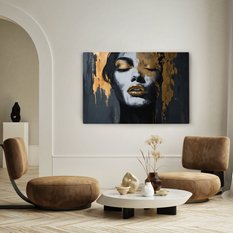 Obraz Na Ścianę Do Salonu Abstrakcja Kobiecy Portret W Stylu Glamour 120x80cm - Miniaturka zdjęcia nr 4