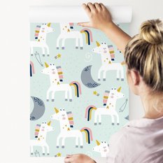 Tapeta W Stylu Skandynawskim JEDNOROŻCE Księżyce  - Miniaturka zdjęcia nr 5