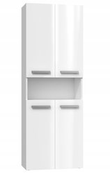 Słupek łazienkowy NEL DK 2K 174x60x30 cm szafka łazienkowa podwójny kosz na pranie regał biały połysk - Miniaturka zdjęcia nr 4
