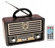 Radio przenośne  23 x 11,5 x 16 cm RETRO z funkcją bluetooth   USB brązowe - Miniaturka zdjęcia nr 1