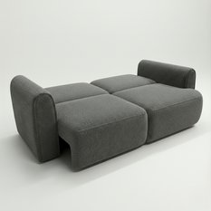 Kanapa rozkładana ITALY 253x110x82 cm sofa z funkcją spania tkanina LOOP ciemnoszara - Miniaturka zdjęcia nr 4