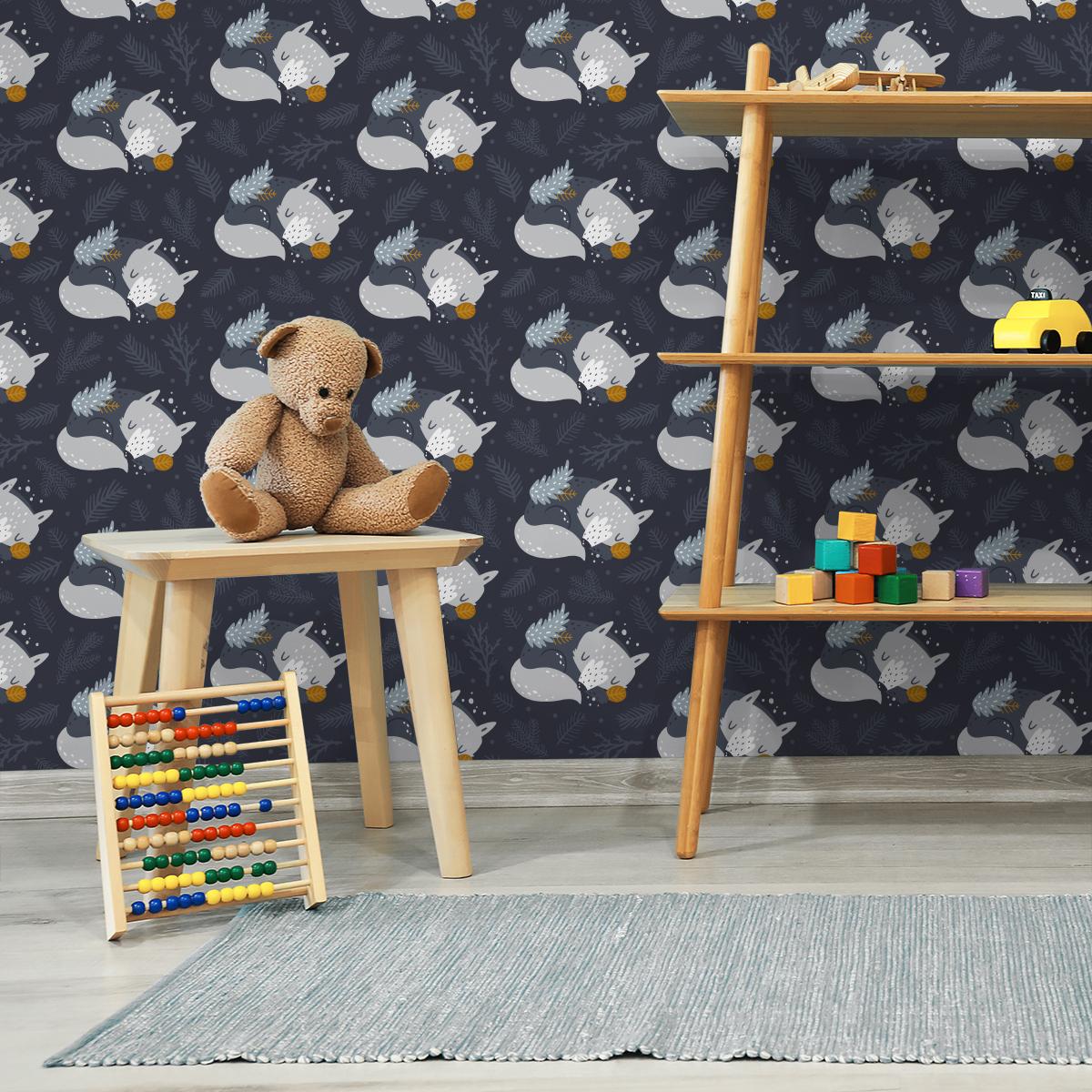 Tapeta Dla Dzieci Śpiące LISKI Liście Rolka 10m  nr. 3