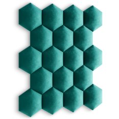 Panele tapicerowane 35x40 cm hexagon magic velvet turkusowy - Miniaturka zdjęcia nr 6