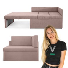 Narożnik Viluś 108x81x78 cm sofa jednoosobowa do pokoju salonu z funkcją spania i przechowywania dla dzieci różowy obrazek
