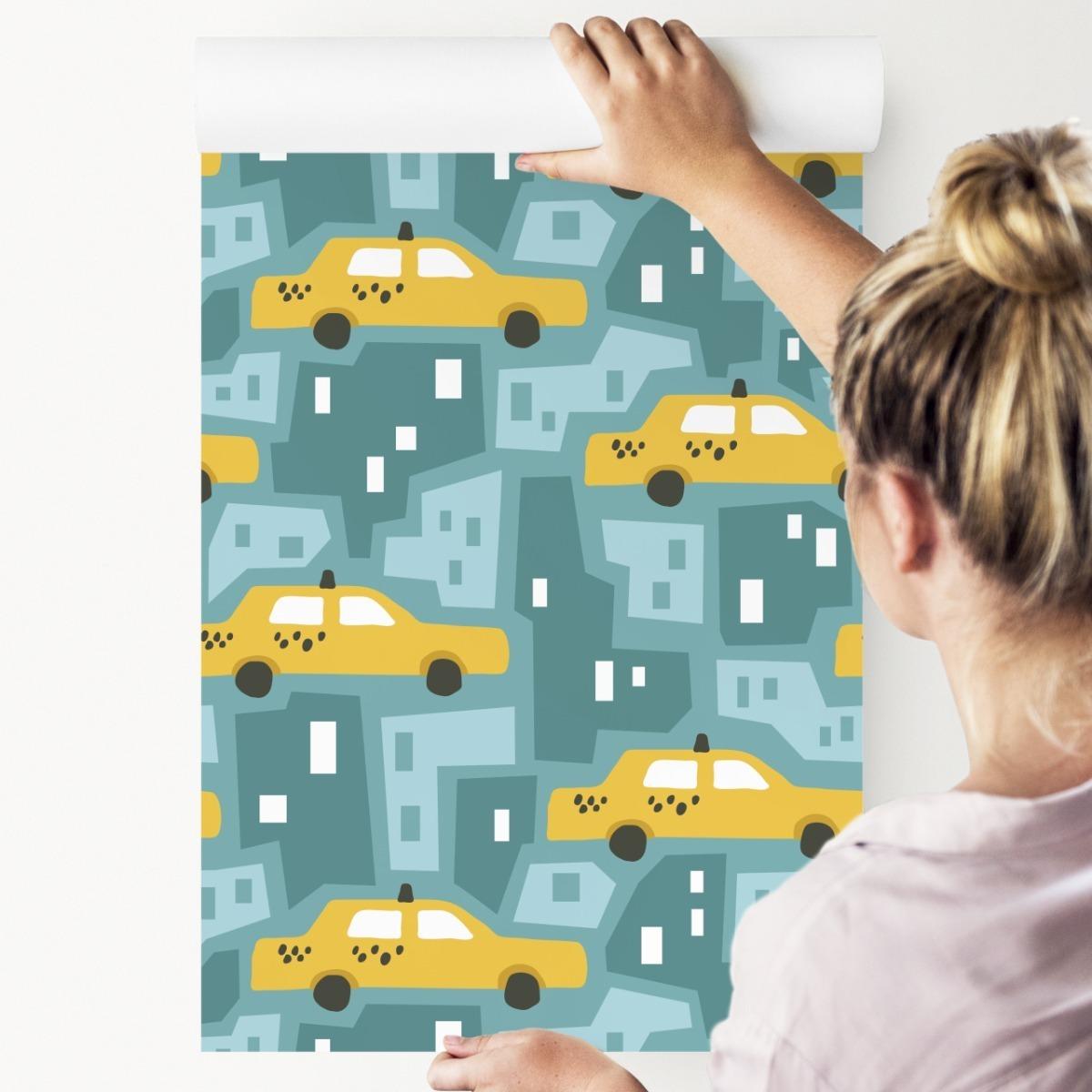 Tapeta Do Pokoju Dziecięcego Żółte TAXI Taksówki 53x1000  nr. 4
