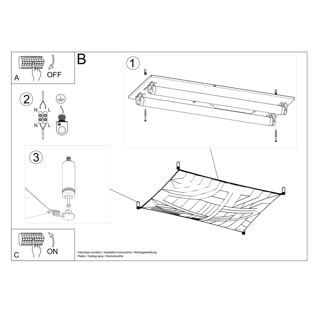 Plafon LUNA 1 biały 15x80x105cm nowoczesna lampa G13 do salonu nr. 5