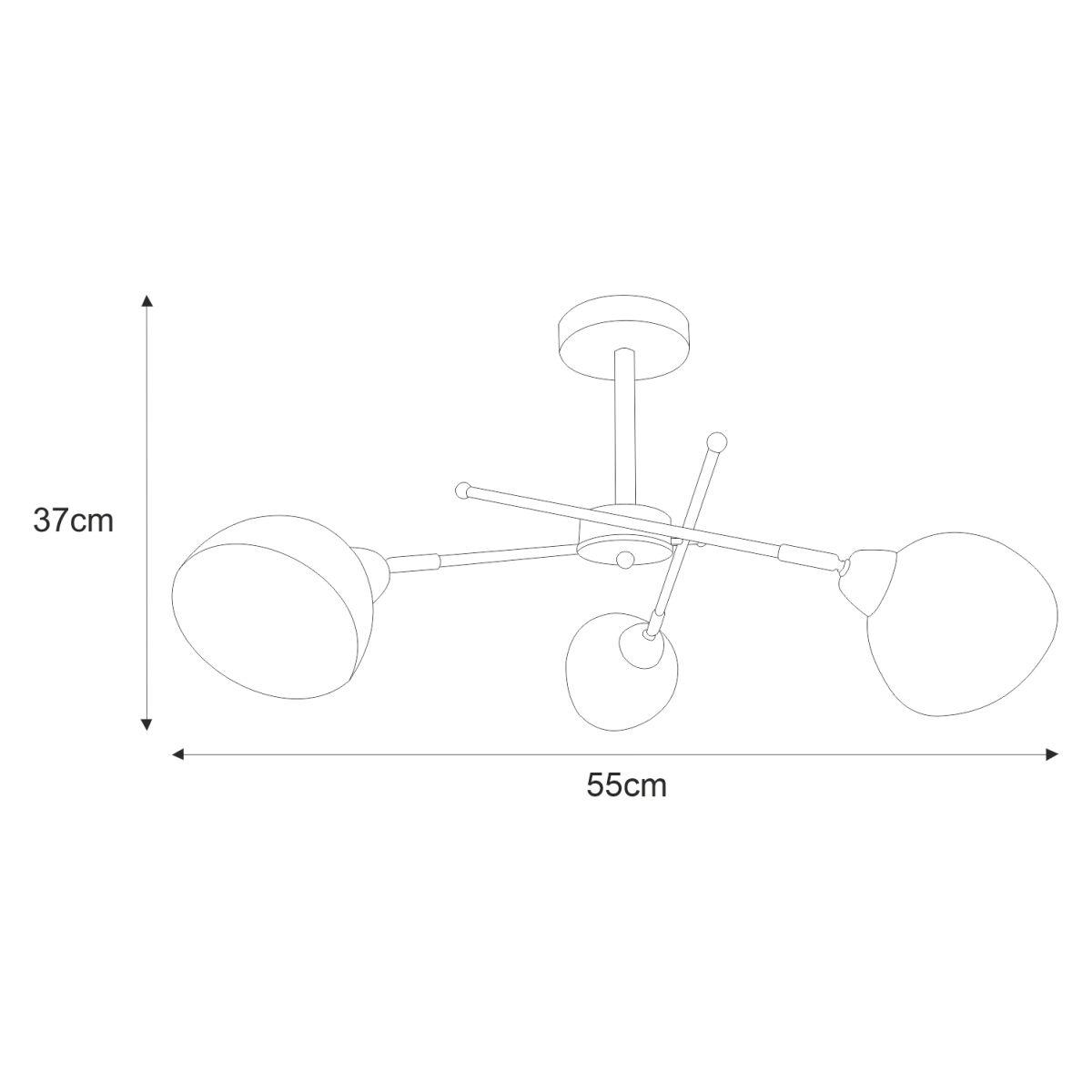 Lampa sufitowa K-JSL-1286/3-2 HORNET 55x37x55 cm do salonu lub pokoju chrom nr. 3