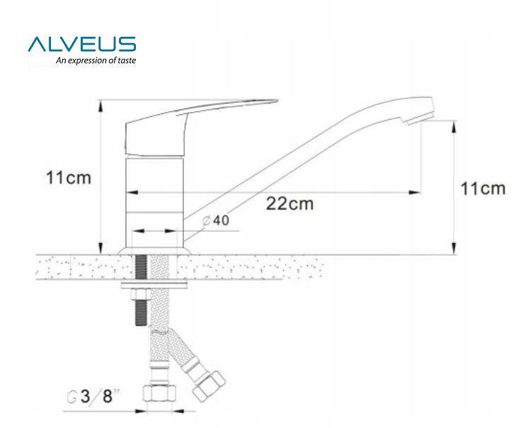 Bateria kuchenna Alveus Milena 40 mm stojąca chrom kran do kuchni nr. 2