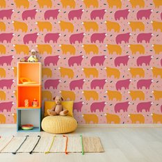 Tapeta Dziecięca Kolorowe MISIE Niedźwiadki Kwiaty  - Miniaturka zdjęcia nr 6