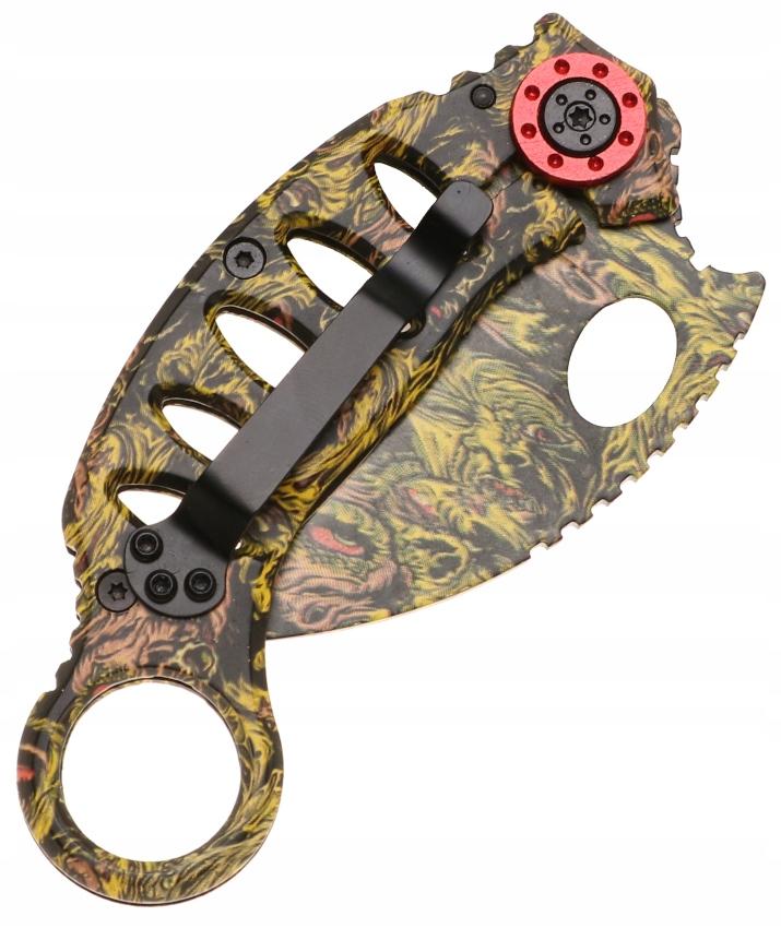 Nóż myśliwski 17 cm / 6,5 cm scyzoryk karambit składany turystyczny survivalowy wielobarwny nr. 5