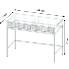 Toaletka Maggiore 104 cm do sypialni garderoby biały czarny złoty - Miniaturka zdjęcia nr 7