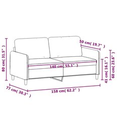 Sofa 158x77x80 cm 2-osobowa wygodna tapicerowana aksamitem ciemnozielona do salonu - Miniaturka zdjęcia nr 8