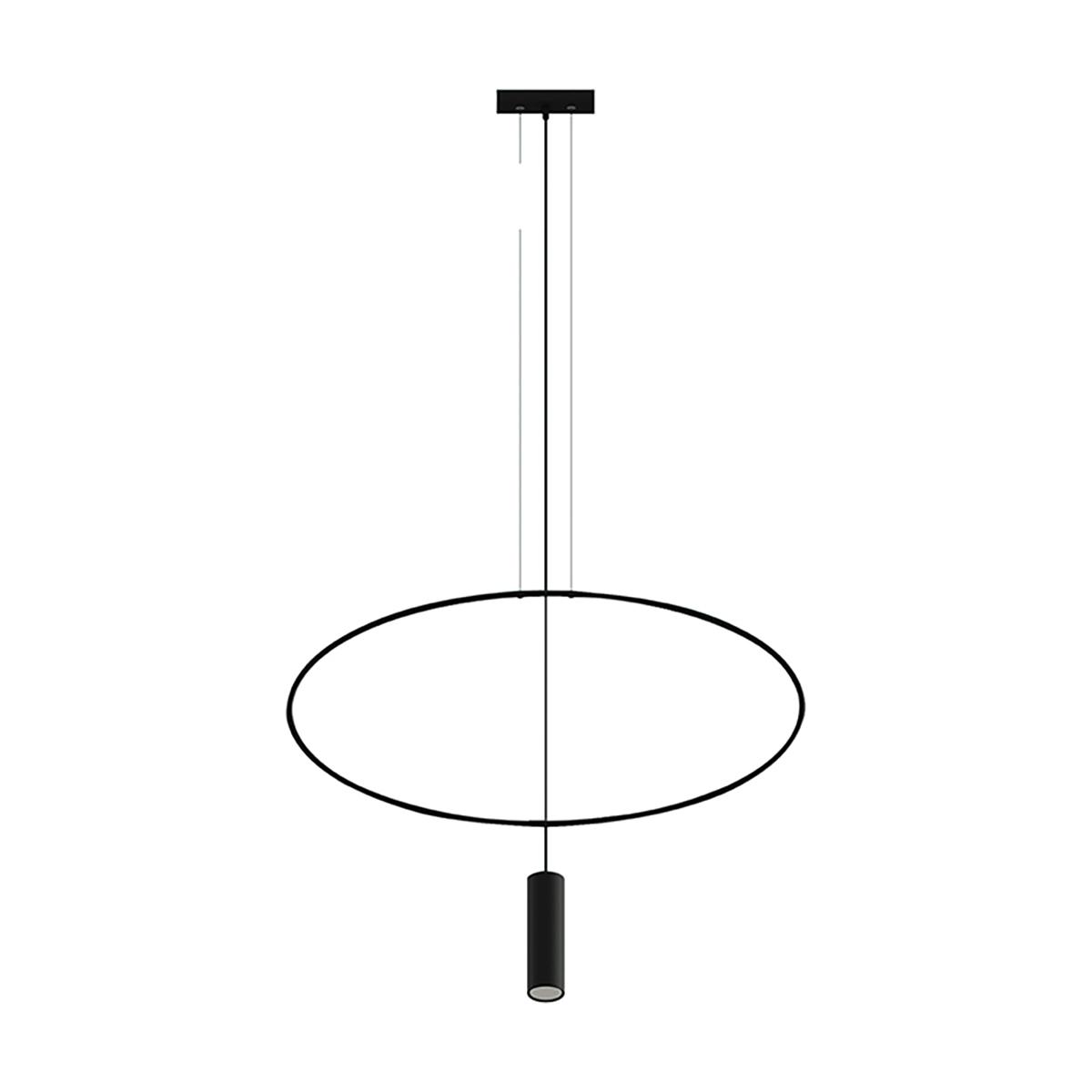 Lampa wisząca HOLAR 1 czarna 156x6x81cm nowoczesna G10 do salonu