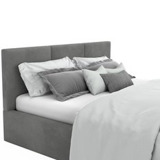 Łóżko tapicerowane do sypialni 180x200x88 cm podwójne z pojemnikiem basic szare - Miniaturka zdjęcia nr 12