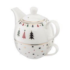 Filiżanka z dzbankiem świąteczny zestaw Tea For One Modern Tree 400 ml - Miniaturka zdjęcia nr 5