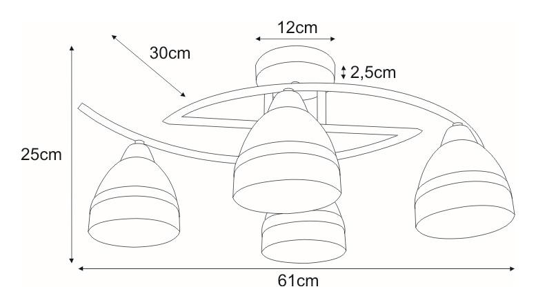 Lampa sufitowa K-JSL-6572/4 AB COLAR 61x25x30 cm do salonu lub pokoju patyna nr. 2