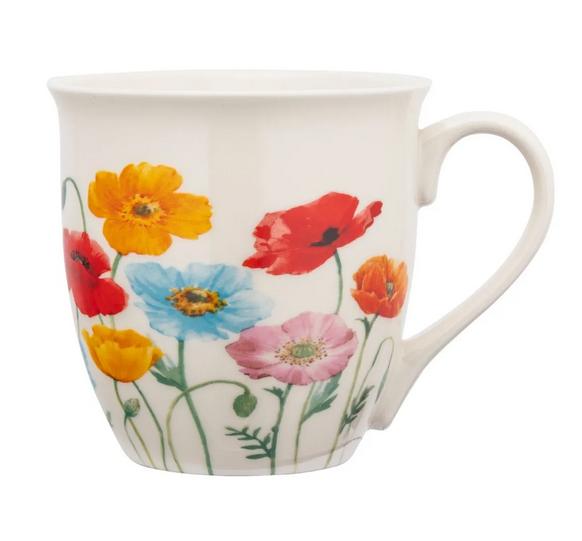 Duży kubek porcelanowy XXL 630ml Polne kwiaty Maki