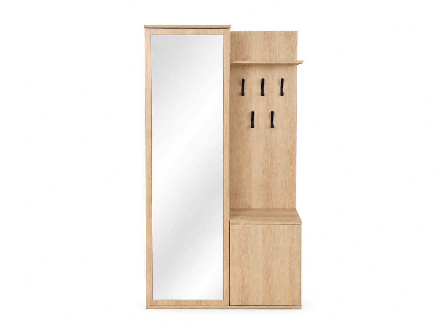 Garderoba do przedpokoju DUO 180x95x35 cm z lustrem wieszakami szafka na buty dąb sonoma lewa nr. 2