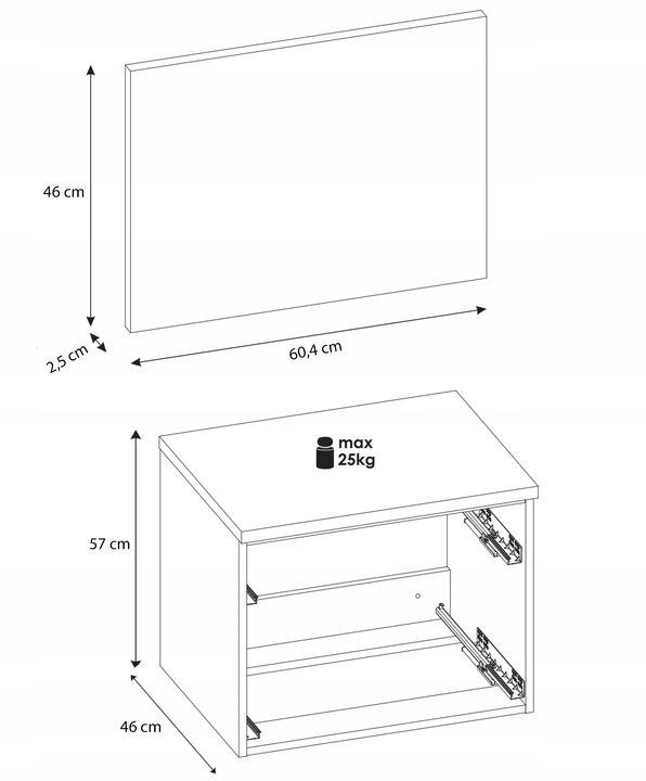 Szafka BELLA 60 cm z blatem do łazienki kaszmir nr. 7