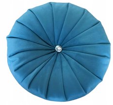 Poduszka dekoracyjna ozdobna okrągła welur turkus