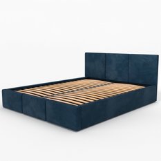 Łóżko tapicerowane do sypialni 180x200x88 cm podwójne z pojemnikiem modne granatowe - Miniaturka zdjęcia nr 14